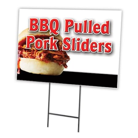 Bbq Pulled Pork Sliders Yard Sign & Stake Outdoor Plastic Coroplast Window